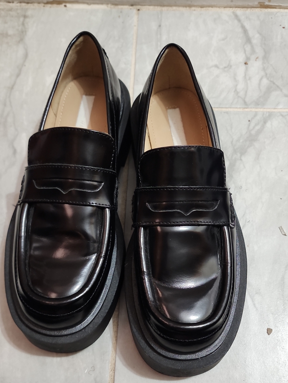 Classic Black Penny Loafers Leather